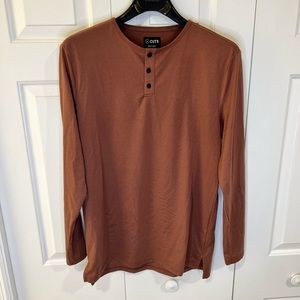 Mens cuts clothing long sleeve split hem “trim fit” henley